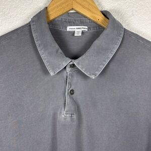 James Perse Sueded Jersey Polo Short Sleeve Supima Cotton Made USA Size 4 (XL)‎